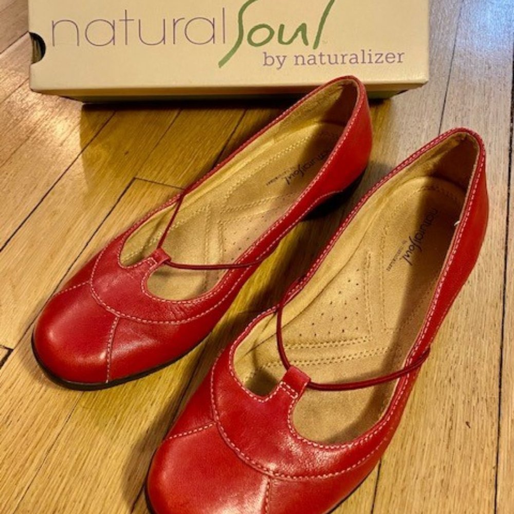 Natural Soul by Naturalizer - Red Flats - Sz - 9.5 - Picture 2 of 13